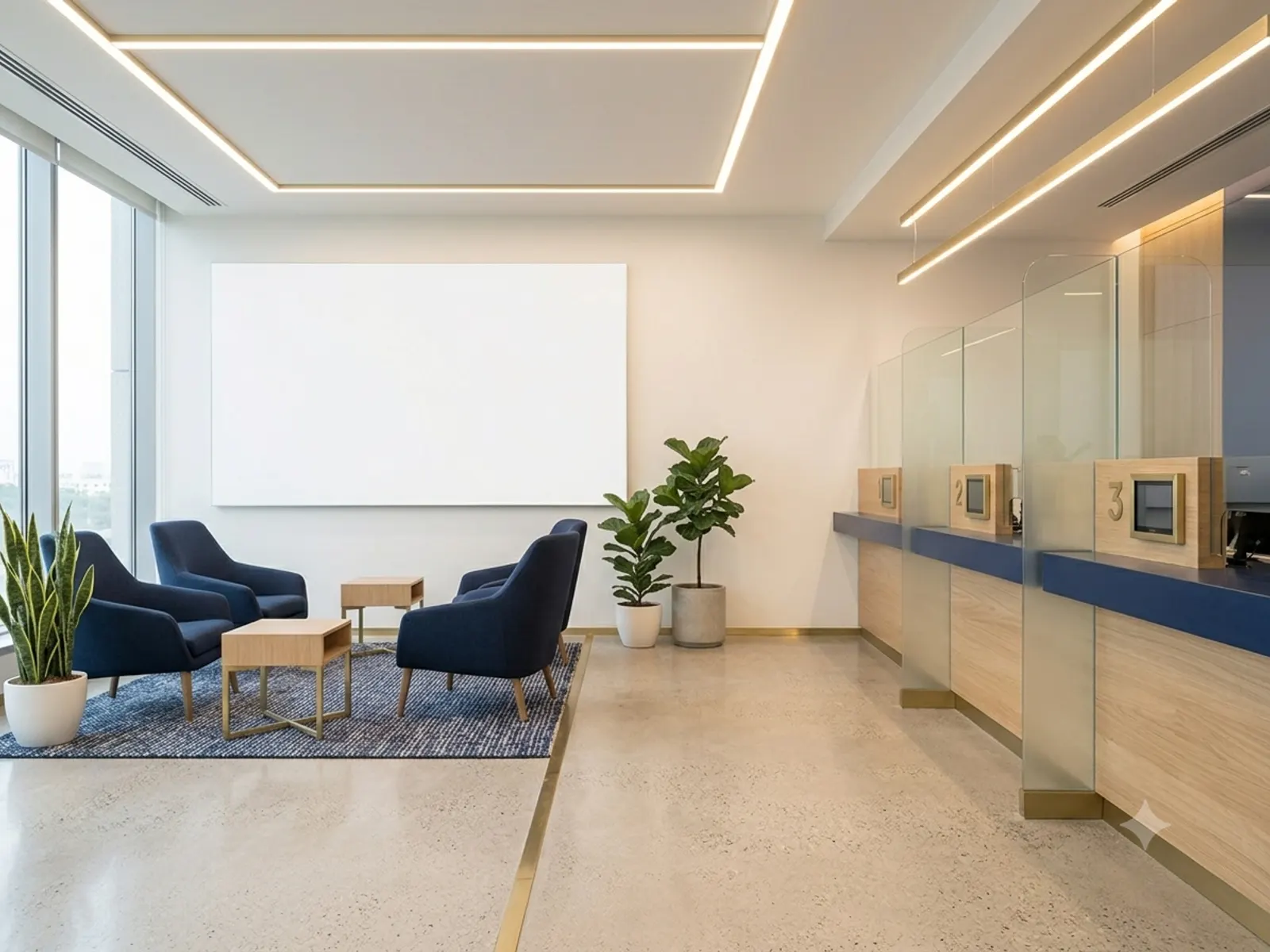 Bank branch customer area